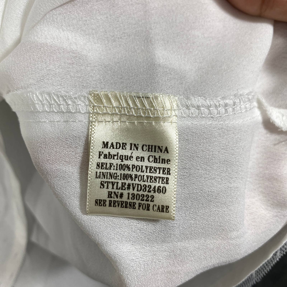NWT Very J Dress Small White Embellished Mesh Babydoll Mini Short Sleeve A-Line - Picture 7 of 10